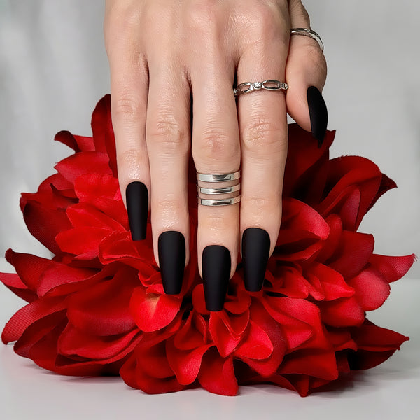 Noir Coffin Press-On Nails