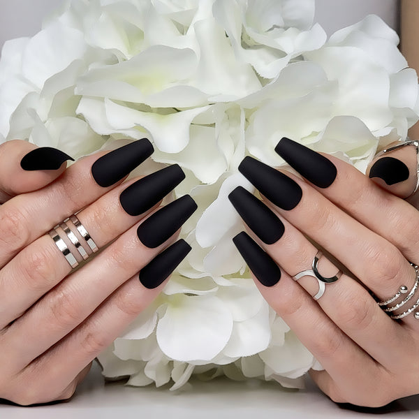 Noir Coffin Press-On Nails