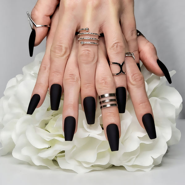 Noir Coffin Press-On Nails