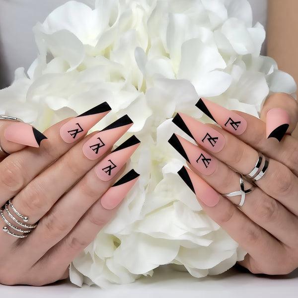 Flamingo French XL Coffin Press-On Nails
