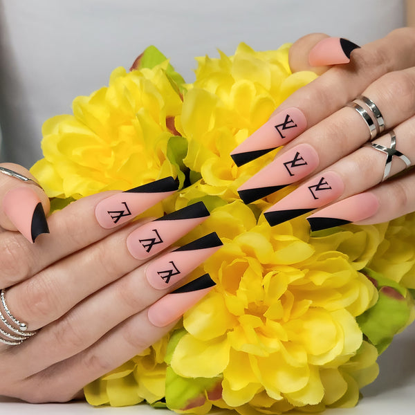 Flamingo French XL Coffin Press-On Nails