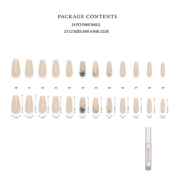 Jewels Coffin Press-On Nails