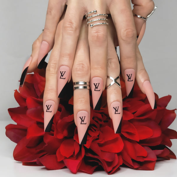 LV Nails, How To Make Press On Nails At Home, XXL Stiletto Nails